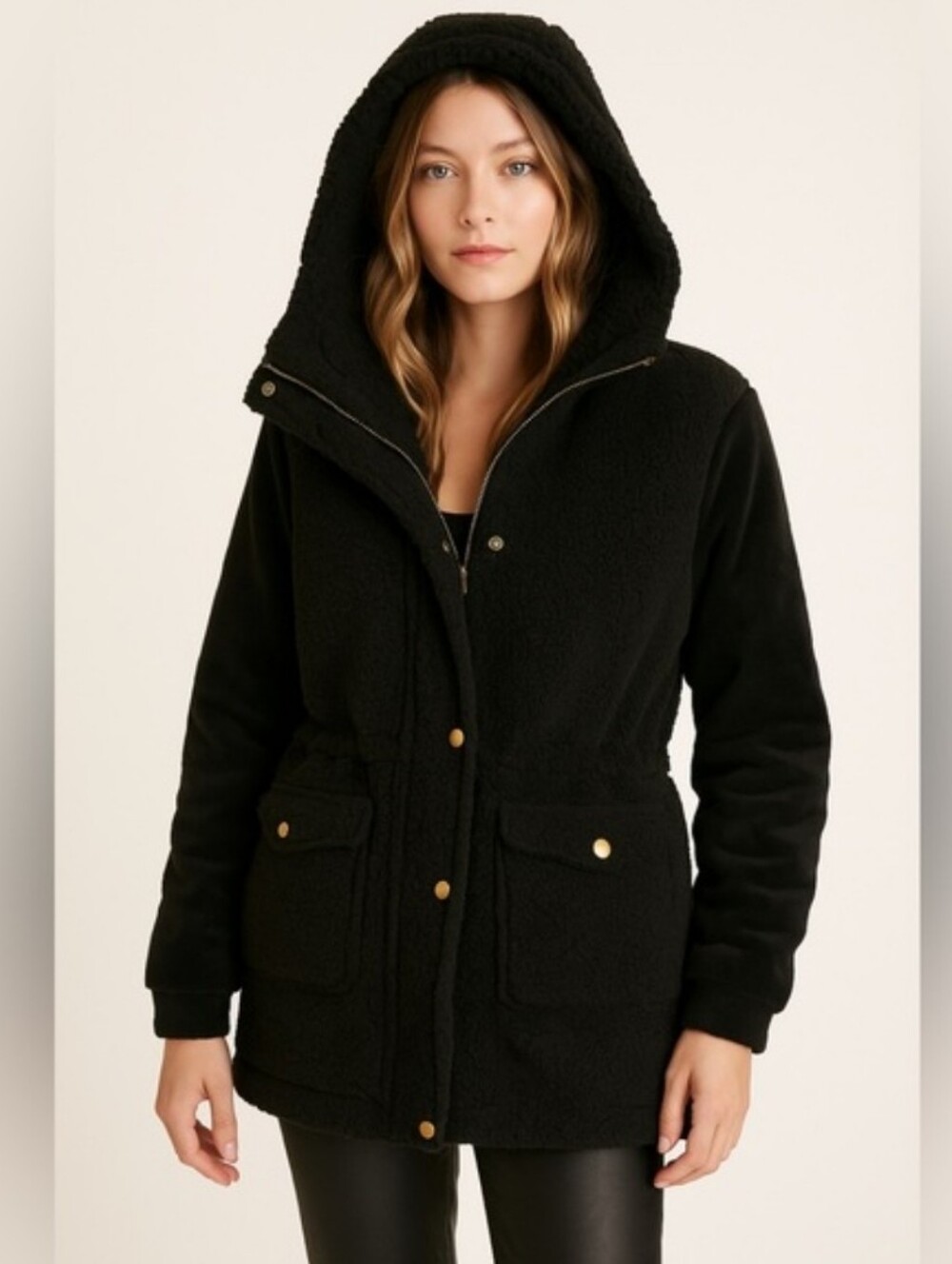 NWT Eden Society Mix Print Sherpa/Velvet Coat